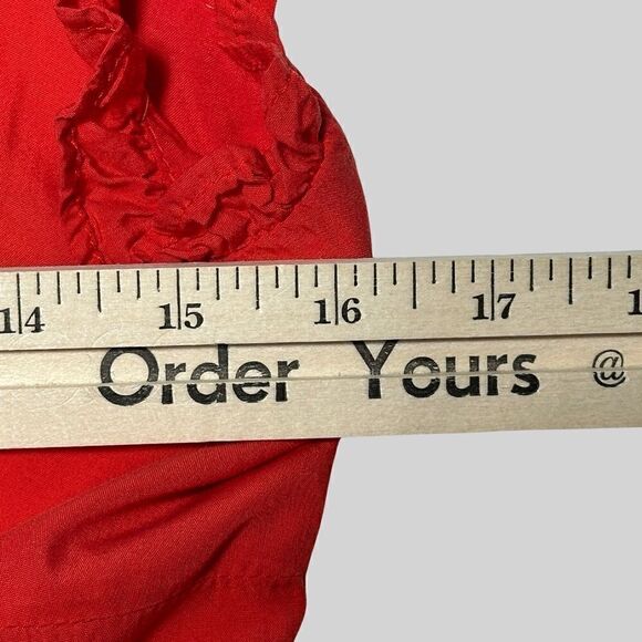 Line and‎ Dot Revolve Womens Karla Dress Size M Red Ruffle Sheath Tie back - Picture 8 of 12